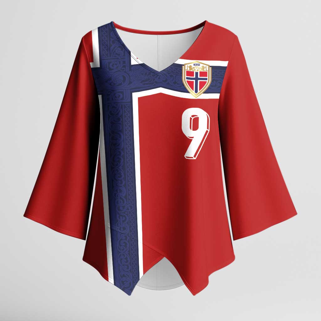 Custom Norway Football Kimono Sleeve Blouse Cross Nordic Knot Pattern National Flag Style