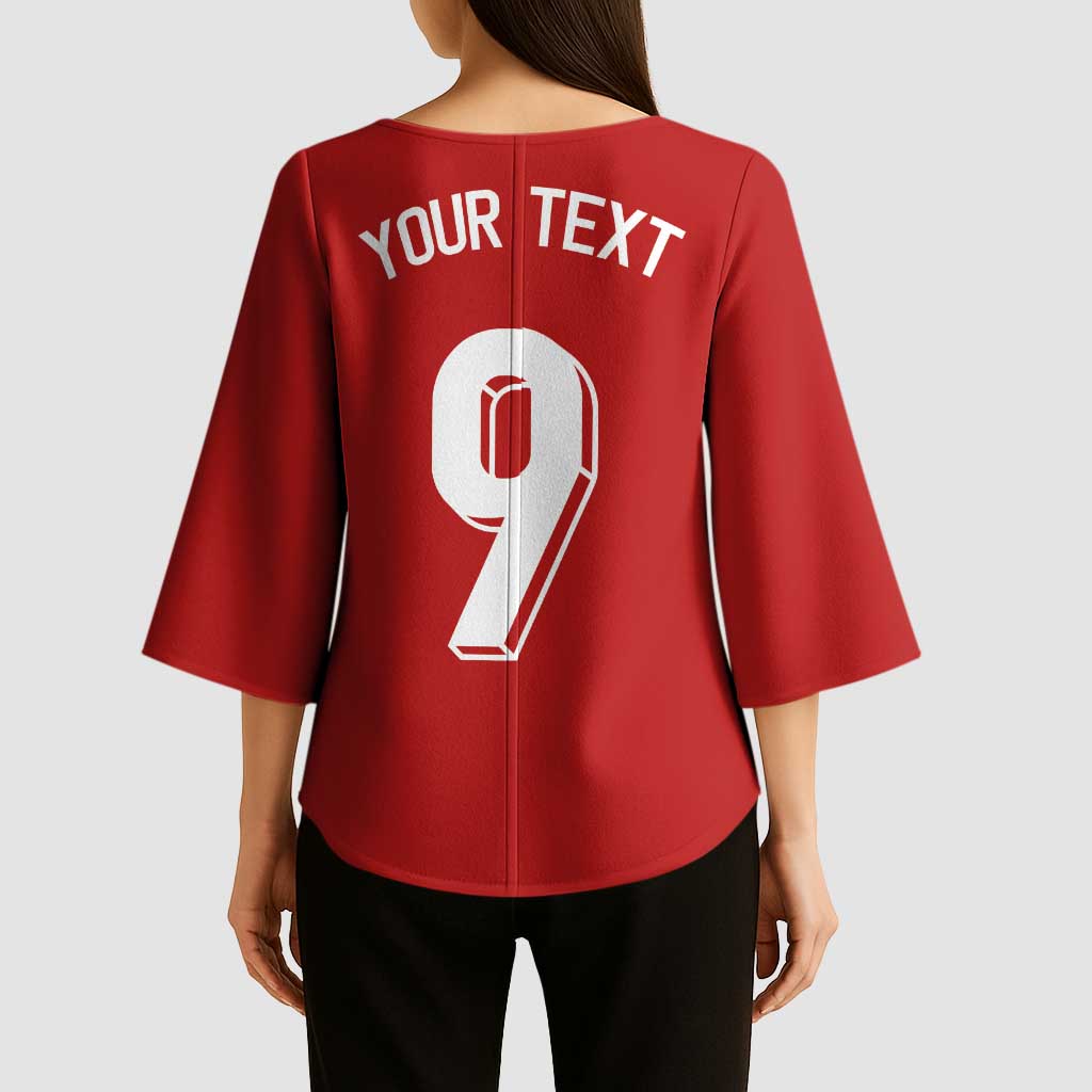 Custom Norway Football Kimono Sleeve Blouse Cross Nordic Knot Pattern National Flag Style