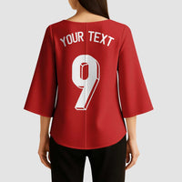 Custom Norway Football Kimono Sleeve Blouse Cross Nordic Knot Pattern National Flag Style