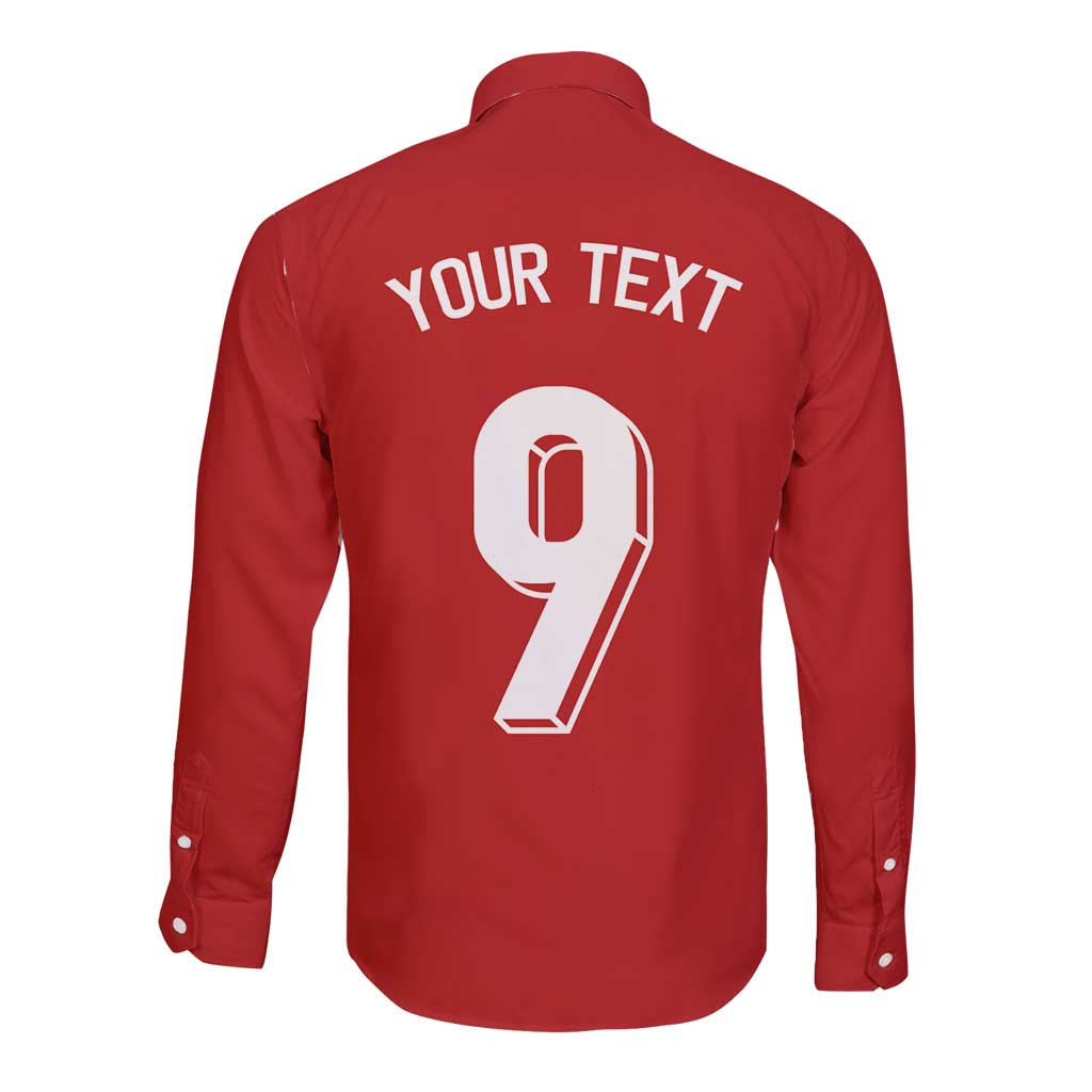 Custom Norway Football Long Sleeve Button Shirt Cross Nordic Knot Pattern National Flag Style