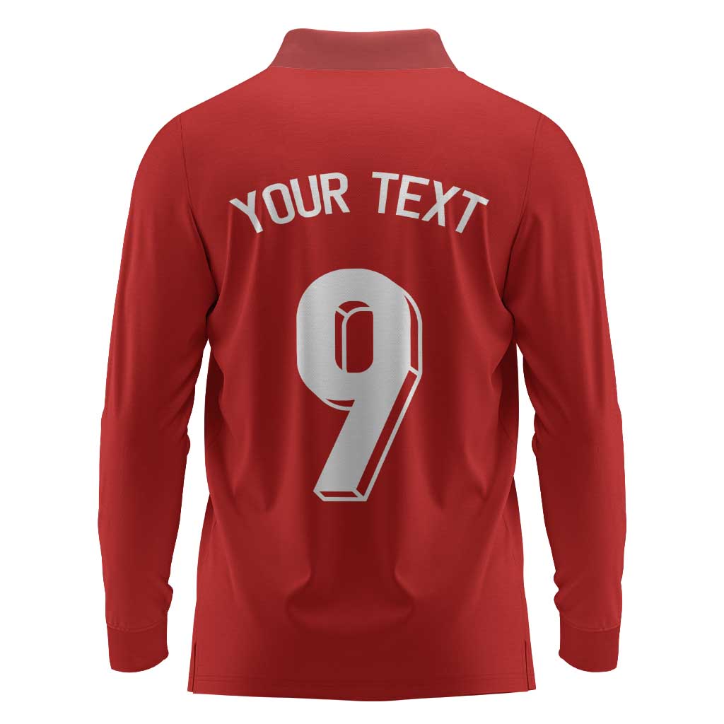 Custom Norway Football Long Sleeve Polo Shirt Cross Nordic Knot Pattern National Flag Style