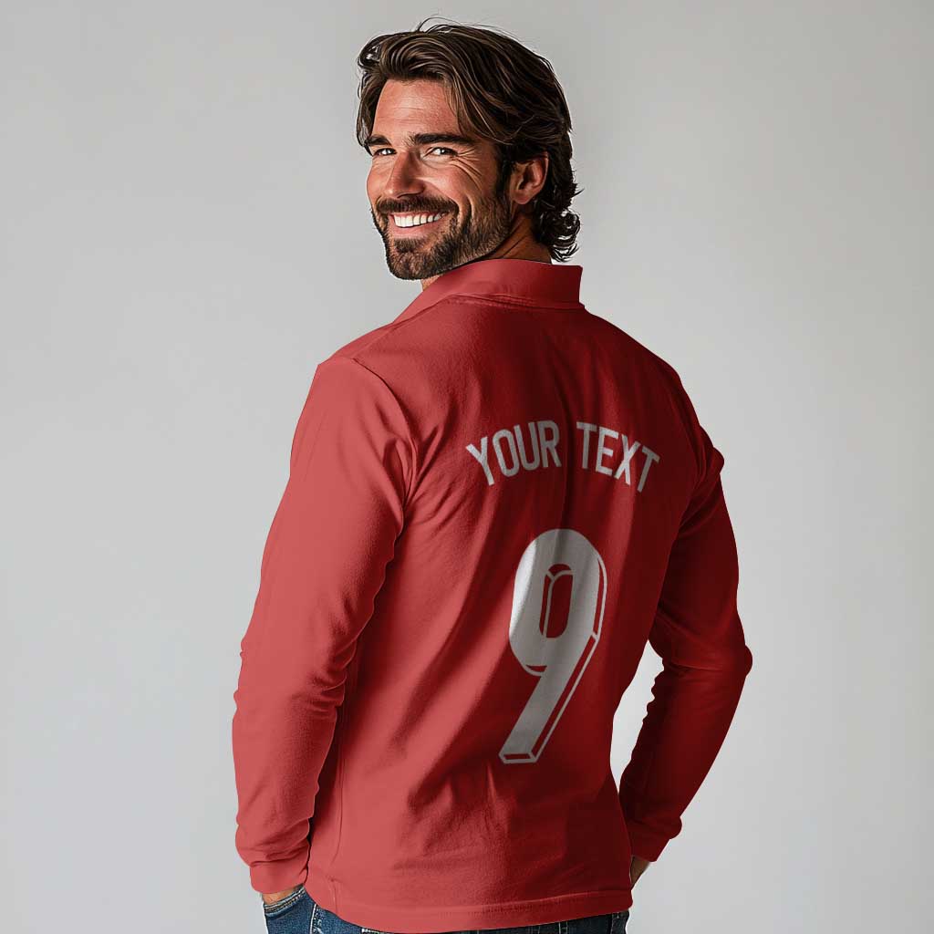 Custom Norway Football Long Sleeve Polo Shirt Cross Nordic Knot Pattern National Flag Style
