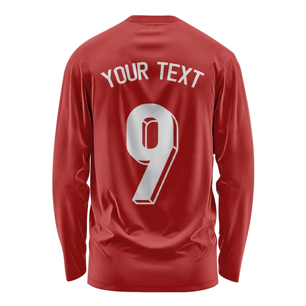 Custom Norway Football Long Sleeve Shirt Cross Nordic Knot Pattern National Flag Style