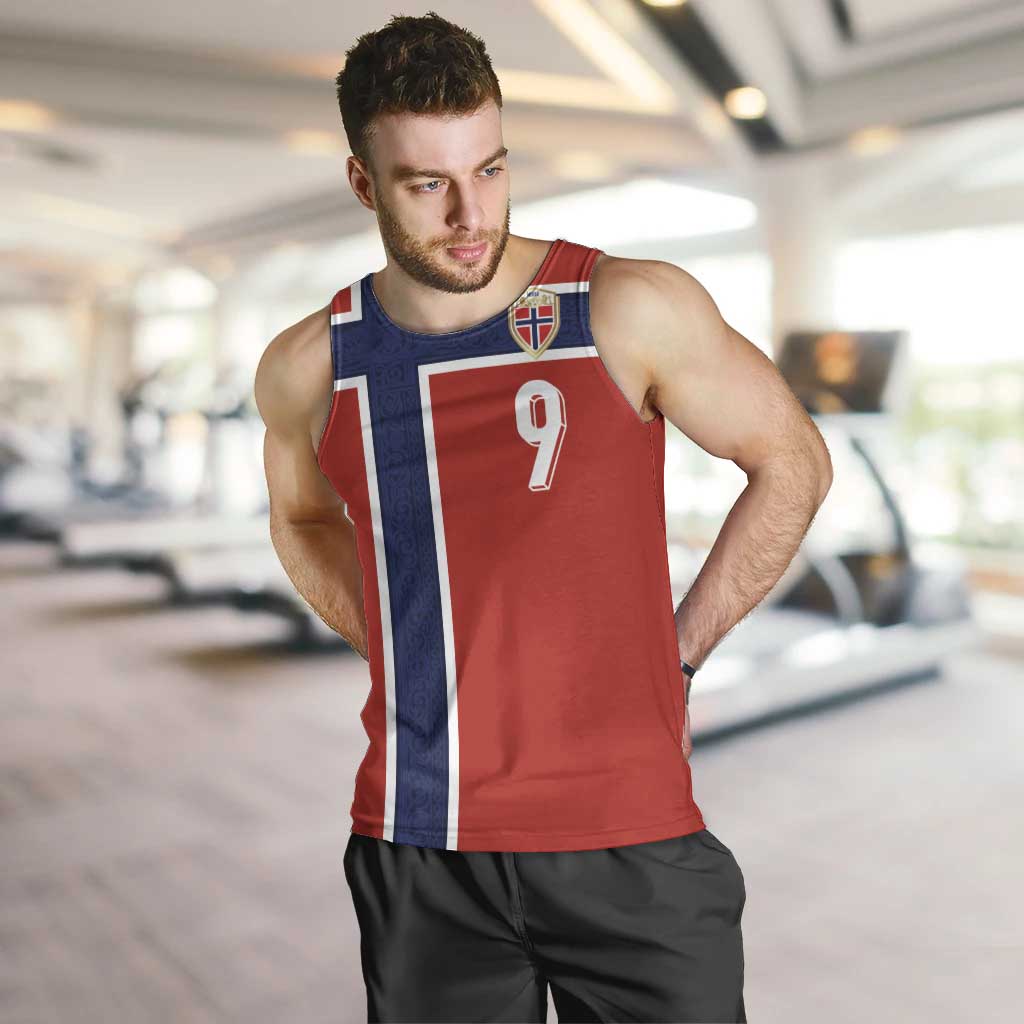 Custom Norway Football Men Tank Top Cross Nordic Knot Pattern National Flag Style