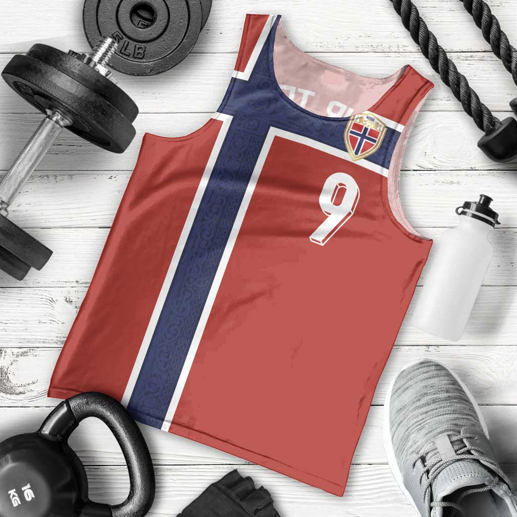 Custom Norway Football Men Tank Top Cross Nordic Knot Pattern National Flag Style