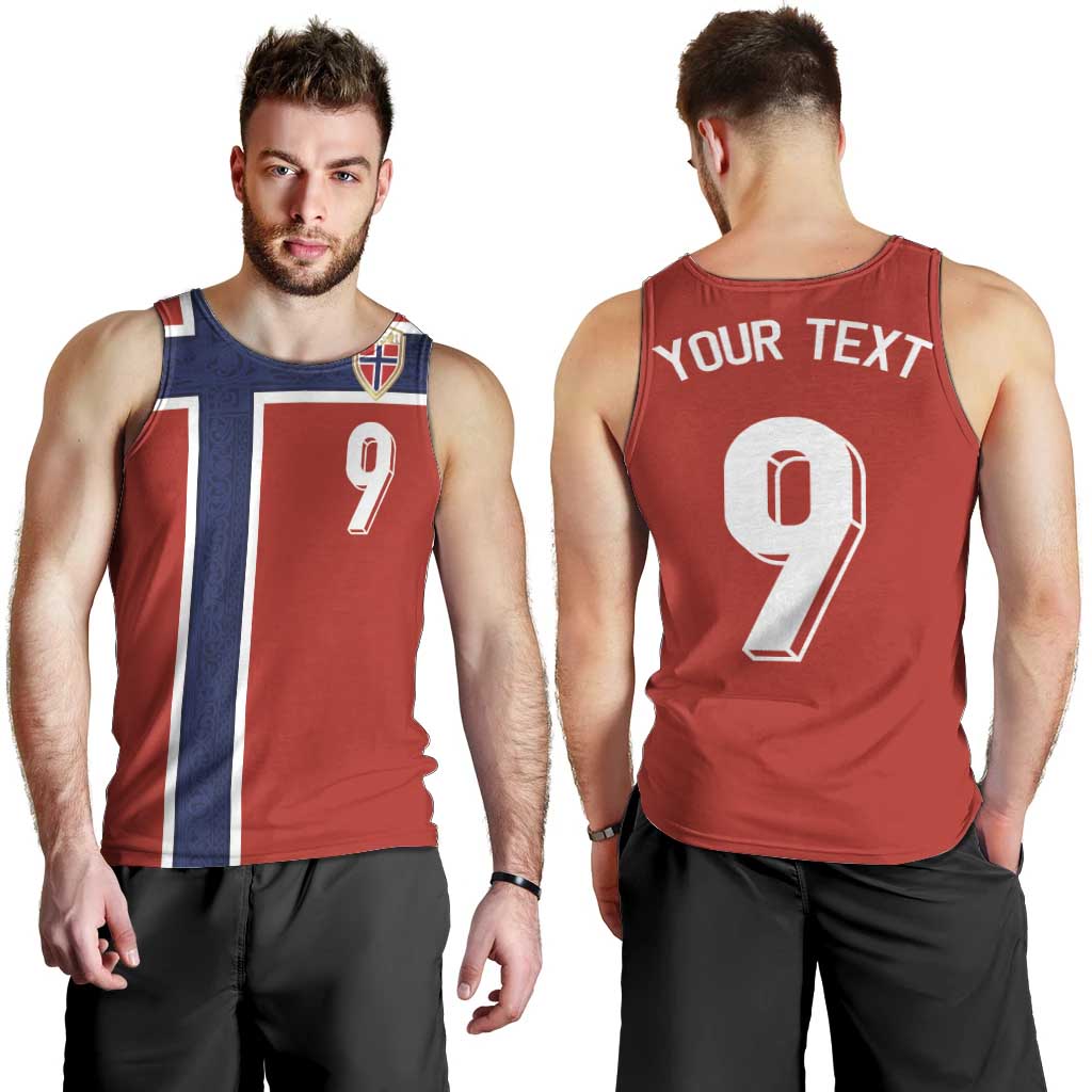 Custom Norway Football Men Tank Top Cross Nordic Knot Pattern National Flag Style