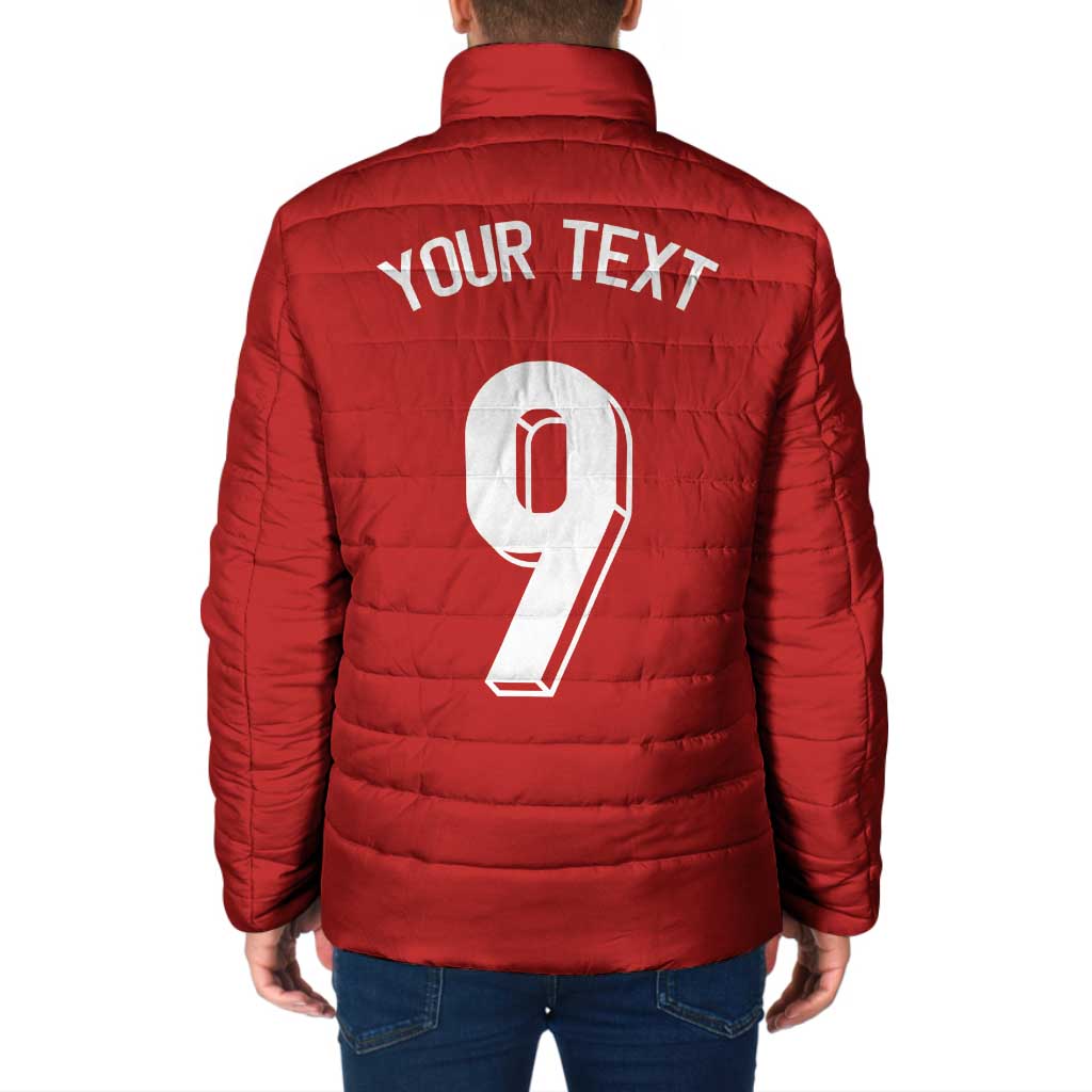 Custom Norway Football Padded Jacket Cross Nordic Knot Pattern National Flag Style