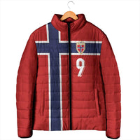 Custom Norway Football Padded Jacket Cross Nordic Knot Pattern National Flag Style