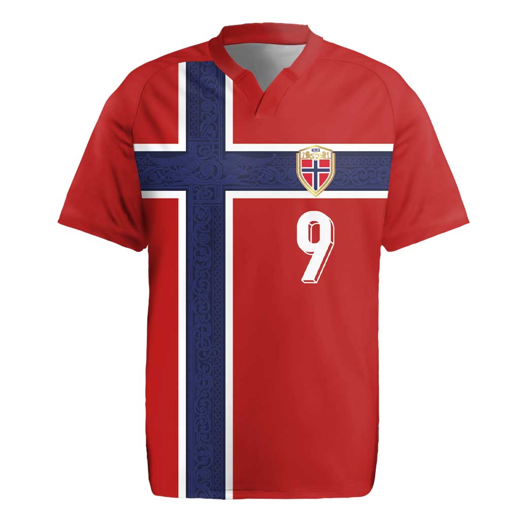 Custom Norway Football Rugby Jersey Cross Nordic Knot Pattern National Flag Style