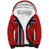 Custom Norway Football Sherpa Hoodie Cross Nordic Knot Pattern National Flag Style