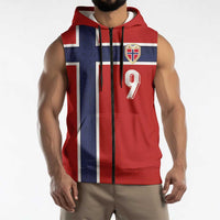 Custom Norway Football Sleeveless Zip Hoodie Cross Nordic Knot Pattern National Flag Style