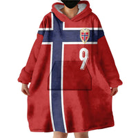 Custom Norway Football Wearable Blanket Hoodie Cross Nordic Knot Pattern National Flag Style