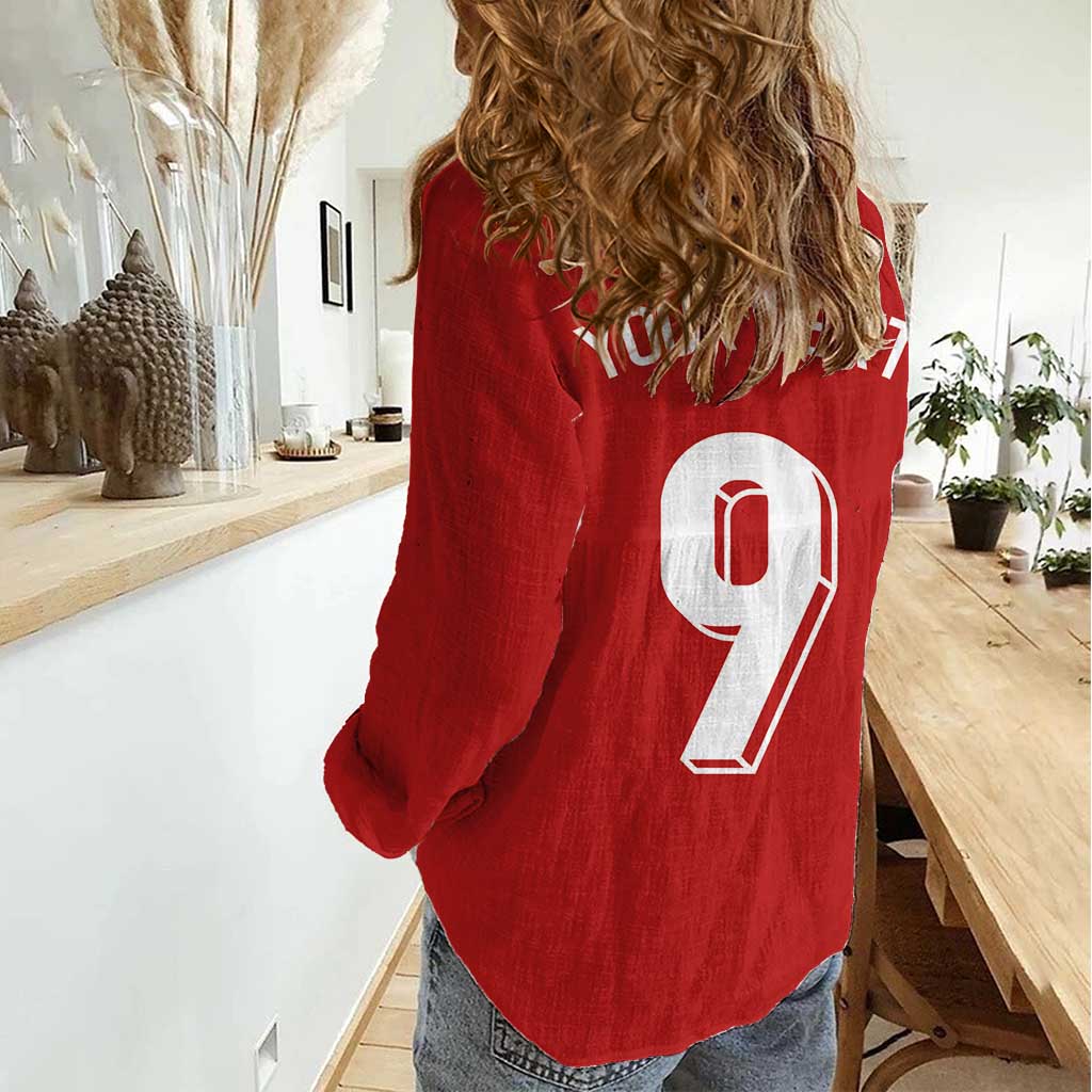 Custom Norway Football Women Casual Shirt Cross Nordic Knot Pattern National Flag Style