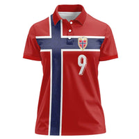 Custom Norway Football Women Polo Shirt Cross Nordic Knot Pattern National Flag Style