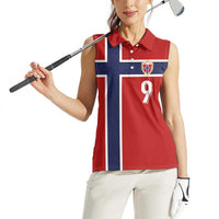 Custom Norway Football Women Sleeveless Polo Shirt Cross Nordic Knot Pattern National Flag Style