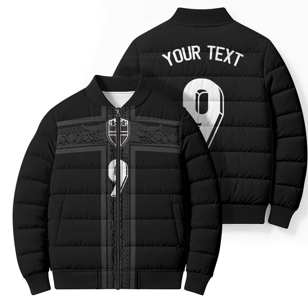 Custom Norway Football Bomber Puffer Jacket Cross Nordic Knot Pattern