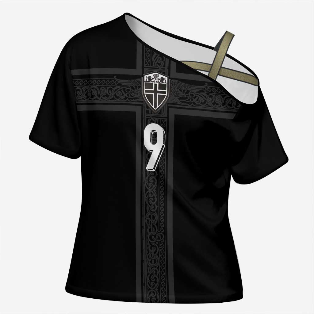 Custom Norway Football Cross Shoulder Shirt Cross Nordic Knot Pattern