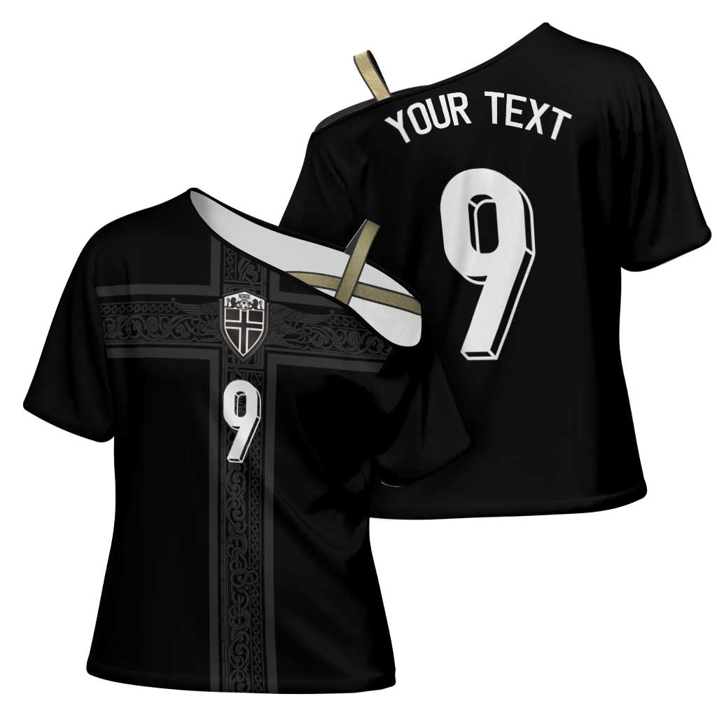 Custom Norway Football Cross Shoulder Shirt Cross Nordic Knot Pattern