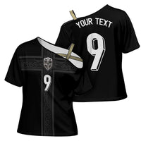Custom Norway Football Cross Shoulder Shirt Cross Nordic Knot Pattern