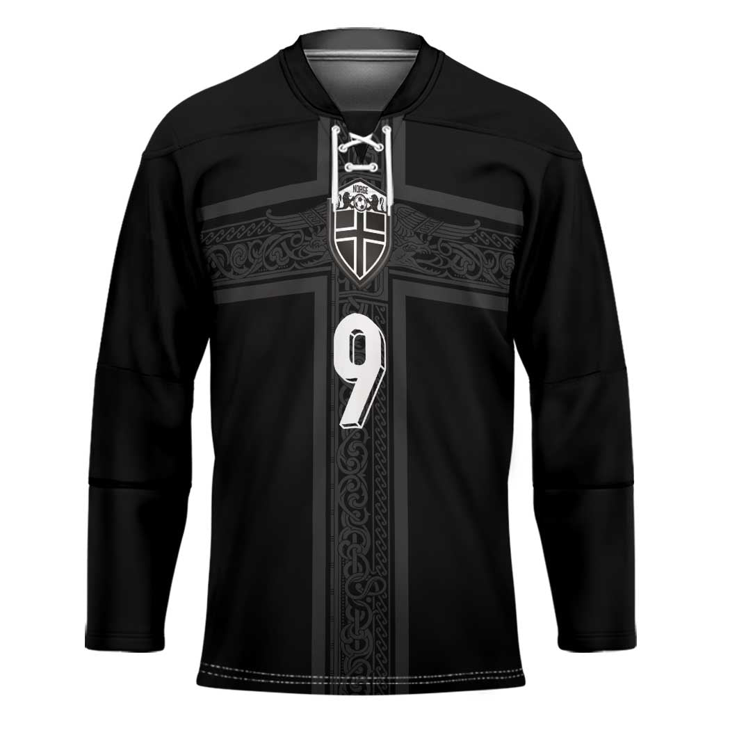 Custom Norway Football Hockey Jersey Cross Nordic Knot Pattern