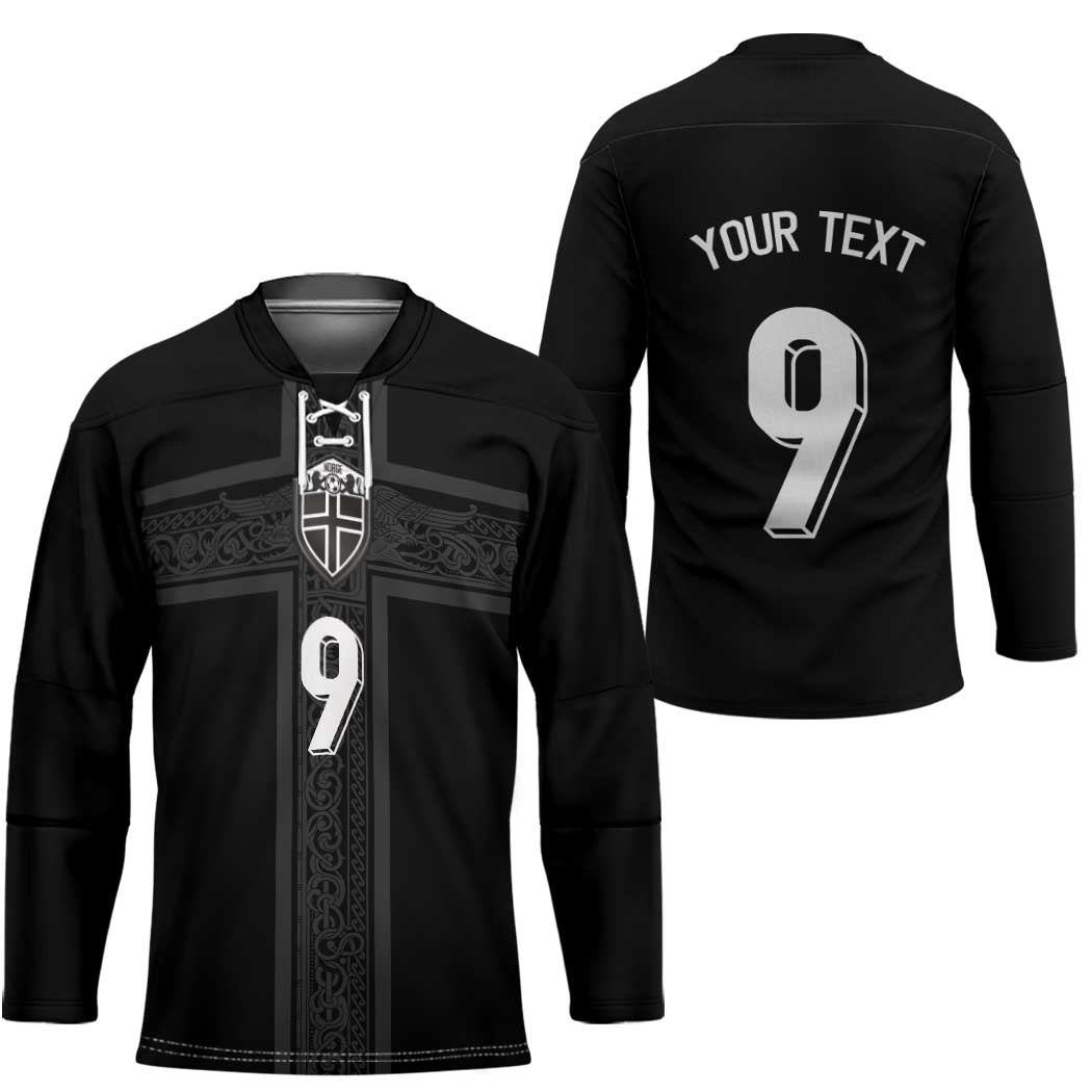Custom Norway Football Hockey Jersey Cross Nordic Knot Pattern