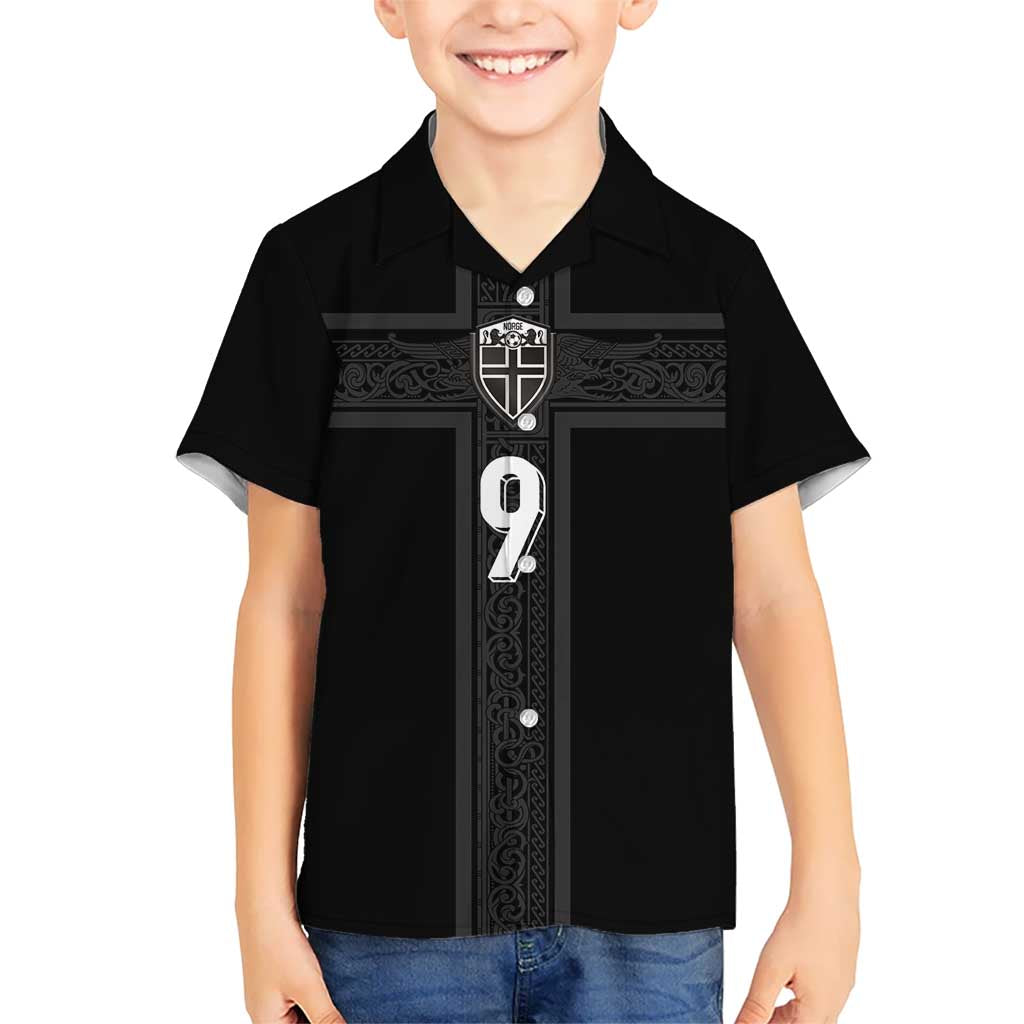 Custom Norway Football Kid Hawaiian Shirt Cross Nordic Knot Pattern
