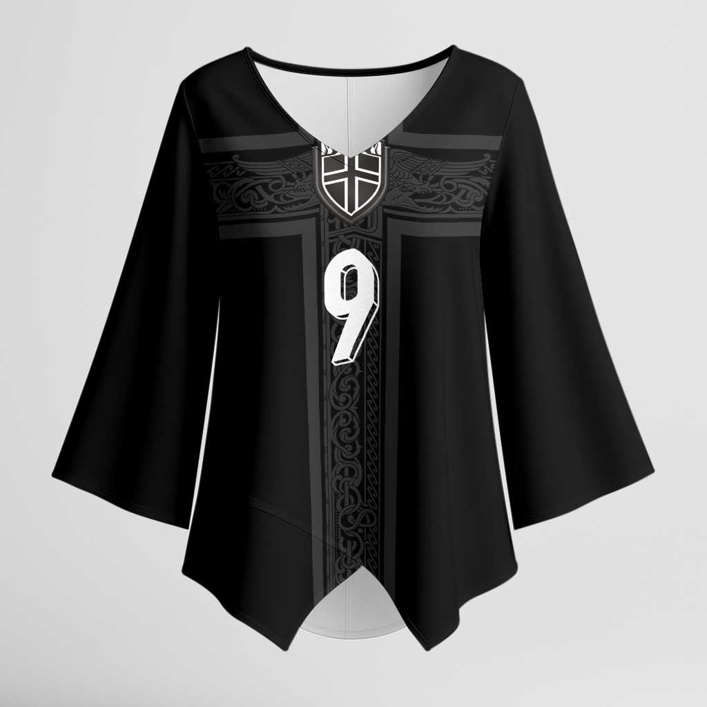 Custom Norway Football Kimono Sleeve Blouse Cross Nordic Knot Pattern
