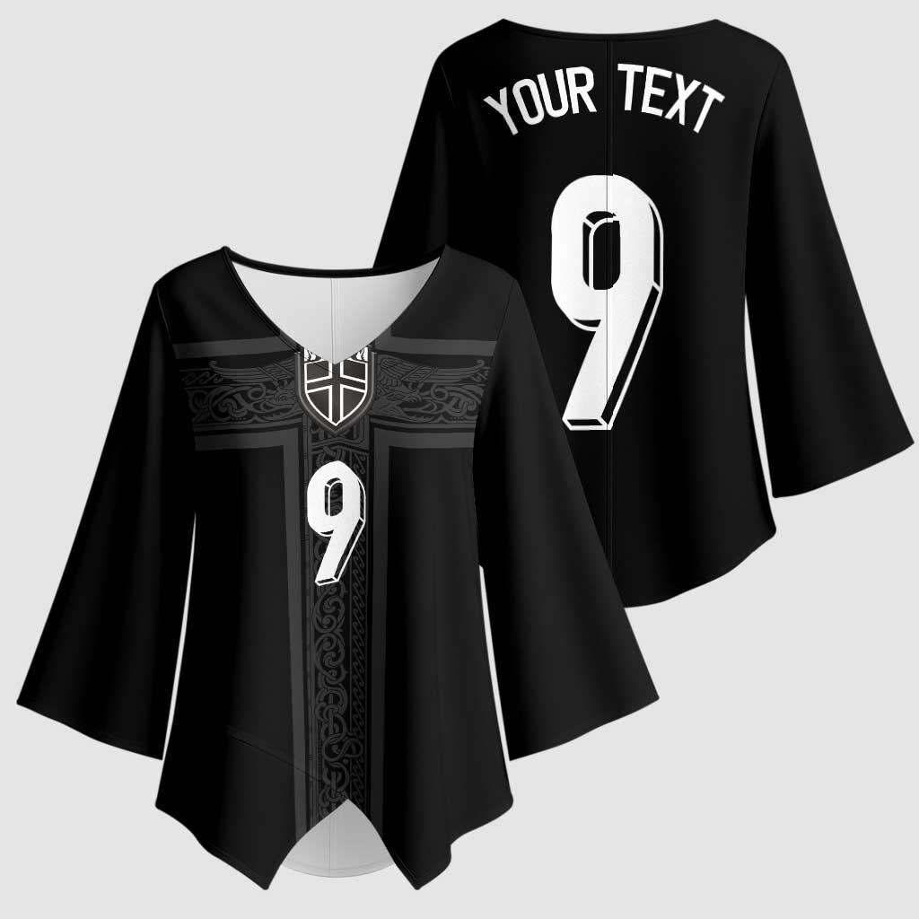Custom Norway Football Kimono Sleeve Blouse Cross Nordic Knot Pattern
