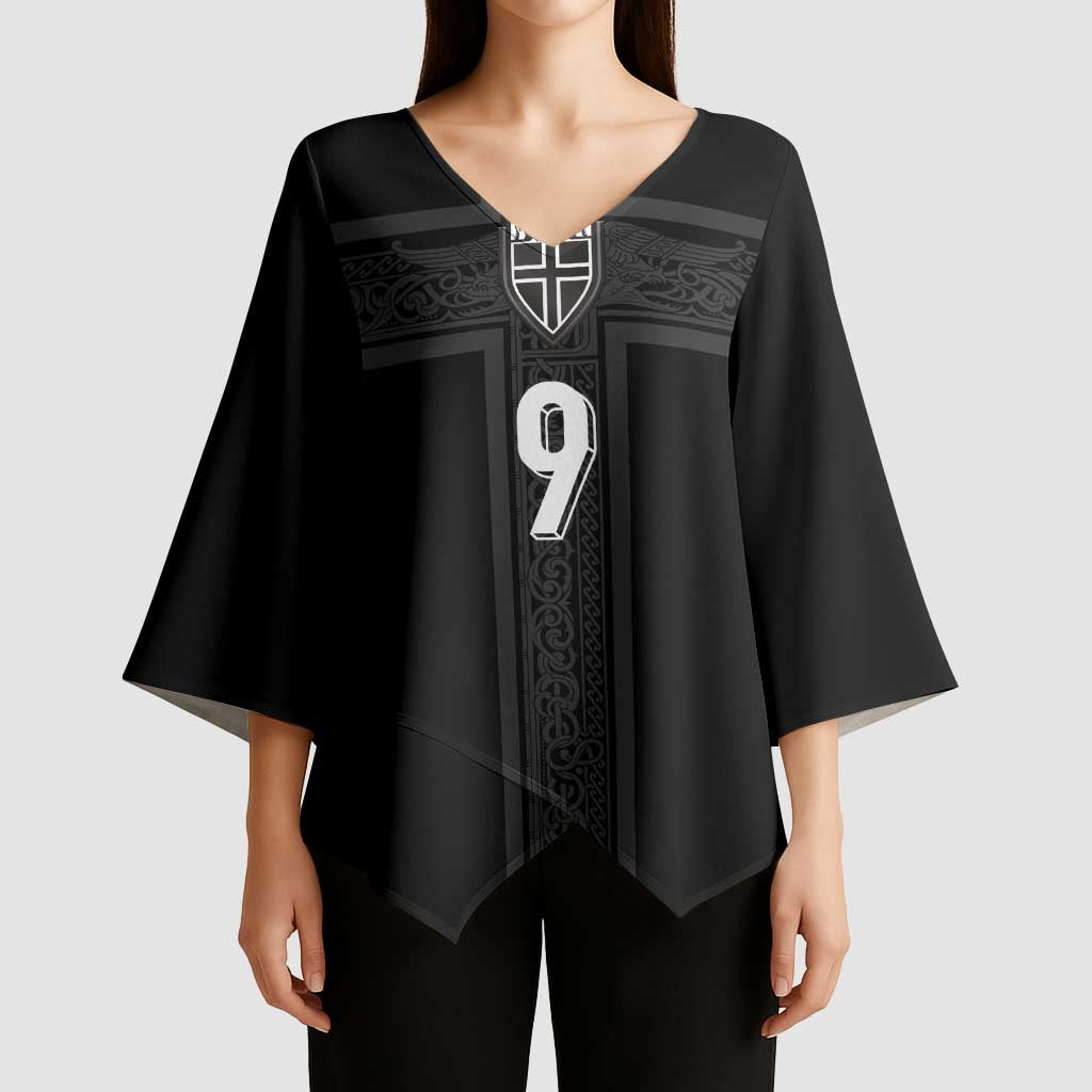 Custom Norway Football Kimono Sleeve Blouse Cross Nordic Knot Pattern