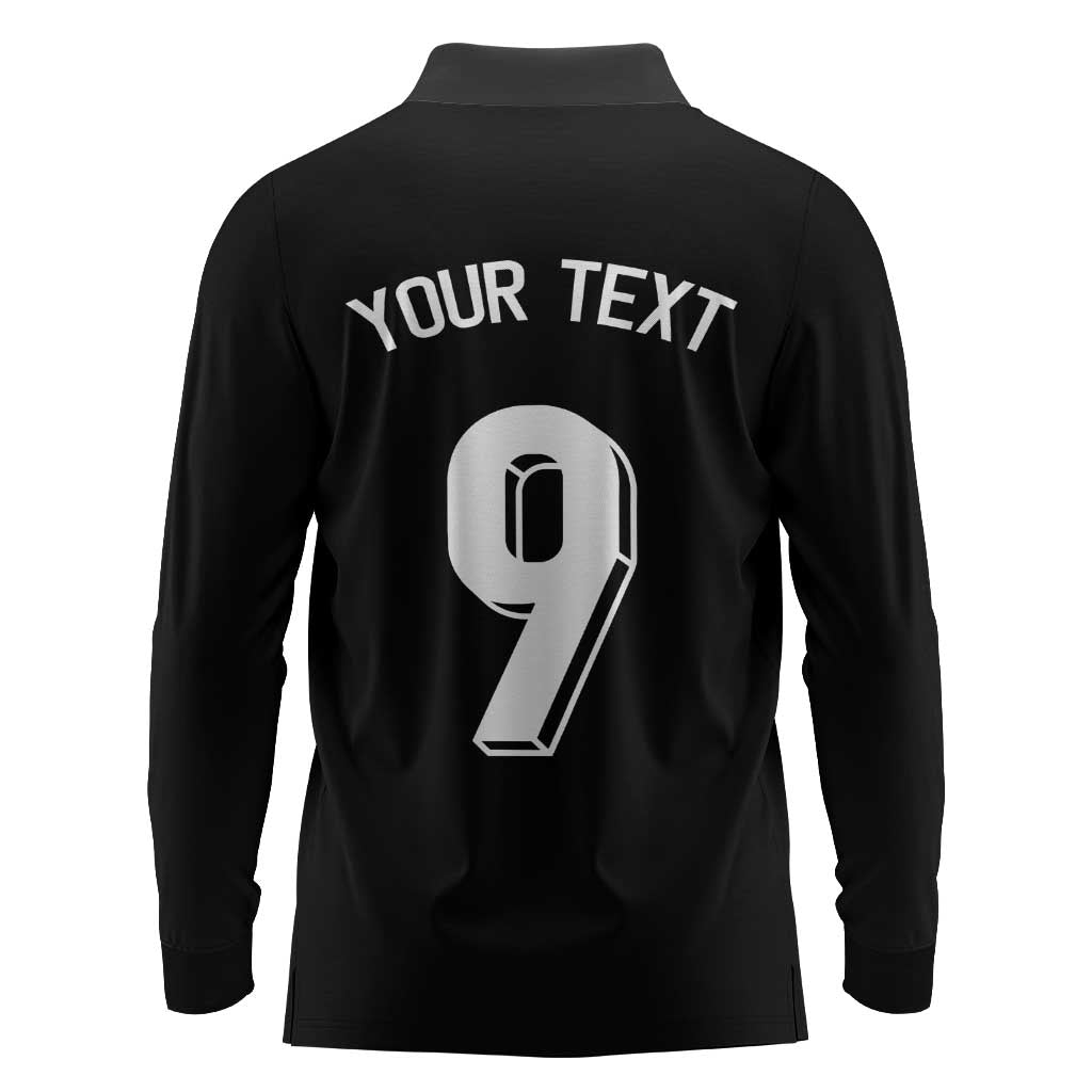 Custom Norway Football Long Sleeve Polo Shirt Cross Nordic Knot Pattern