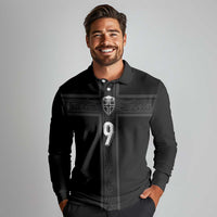 Custom Norway Football Long Sleeve Polo Shirt Cross Nordic Knot Pattern