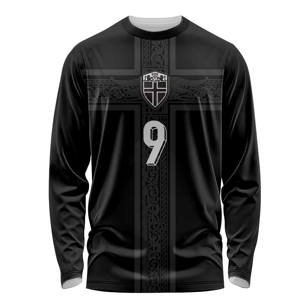 Custom Norway Football Long Sleeve Shirt Cross Nordic Knot Pattern