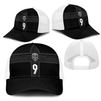 Custom Norway Football Mesh Trucker Cap Cross Nordic Knot Pattern