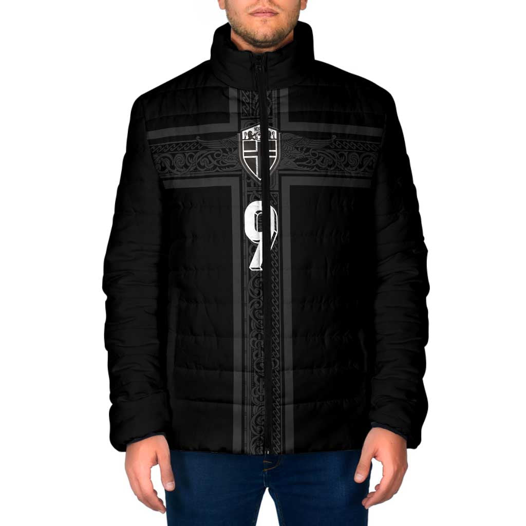 Custom Norway Football Padded Jacket Cross Nordic Knot Pattern