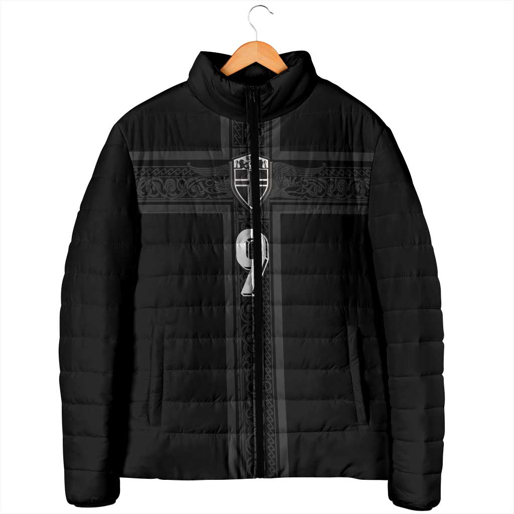 Custom Norway Football Padded Jacket Cross Nordic Knot Pattern