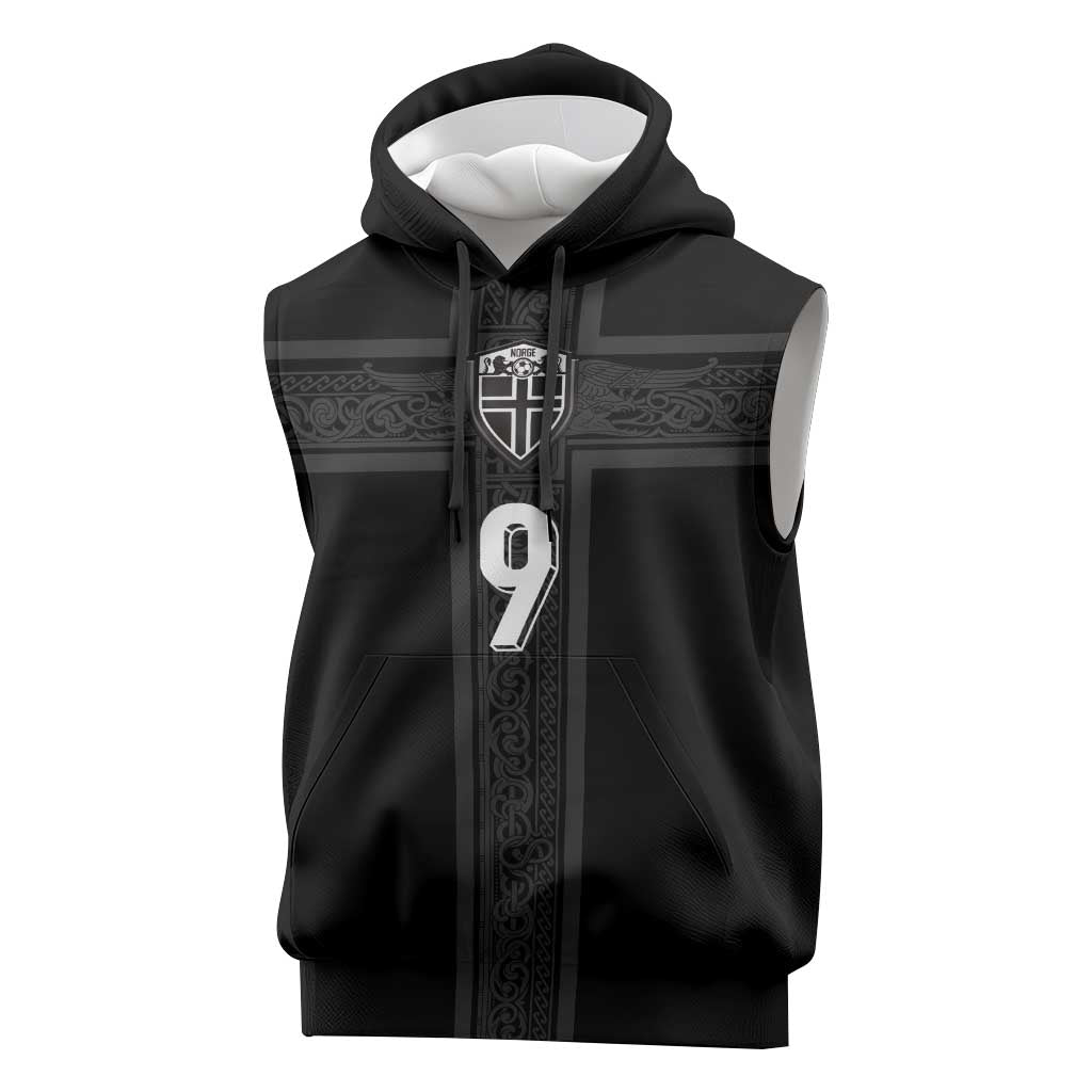Custom Norway Football Sleeveless Hoodie Cross Nordic Knot Pattern