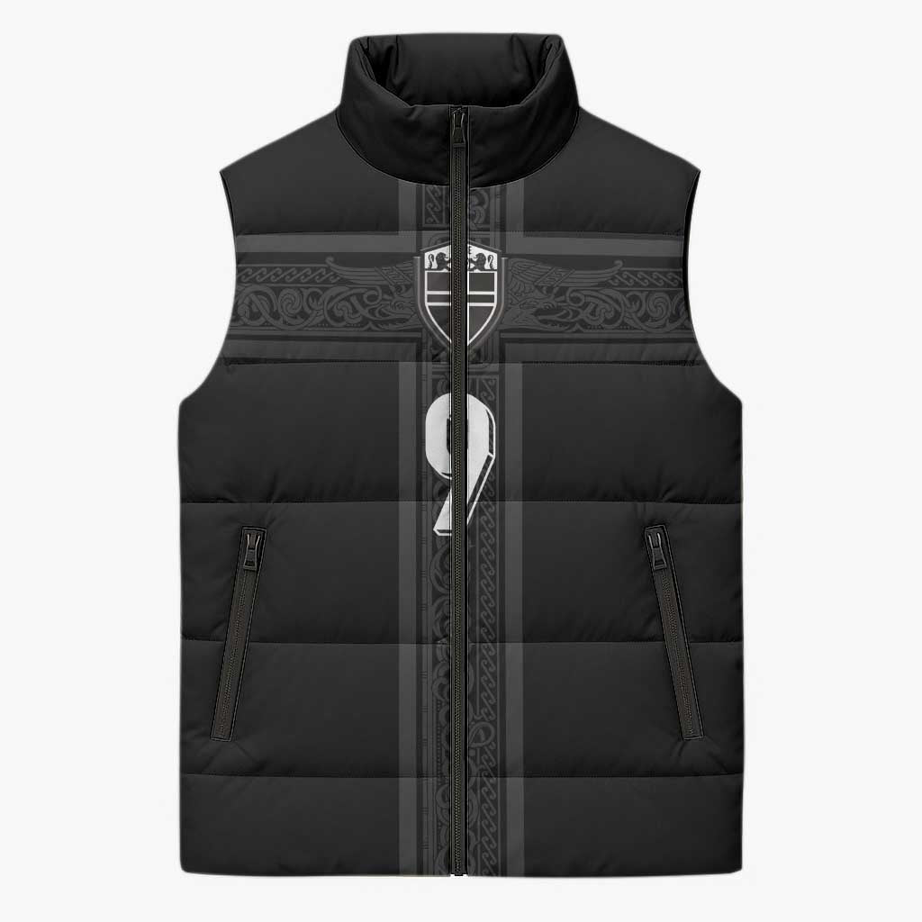 Custom Norway Football Sleeveless Puffer Jacket Cross Nordic Knot Pattern