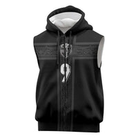 Custom Norway Football Sleeveless Zip Hoodie Cross Nordic Knot Pattern