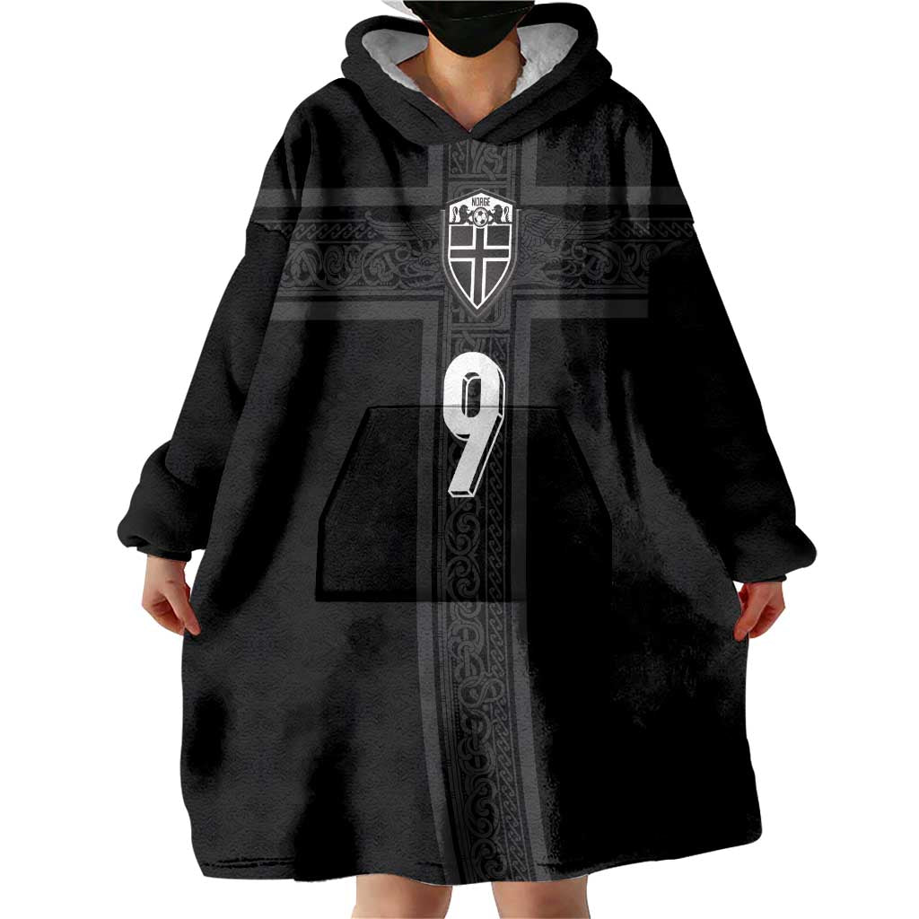 Custom Norway Football Wearable Blanket Hoodie Cross Nordic Knot Pattern