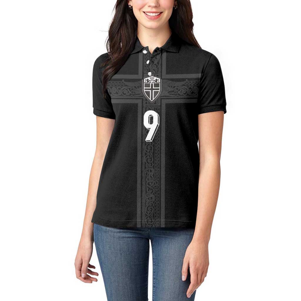 Custom Norway Football Women Polo Shirt Cross Nordic Knot Pattern