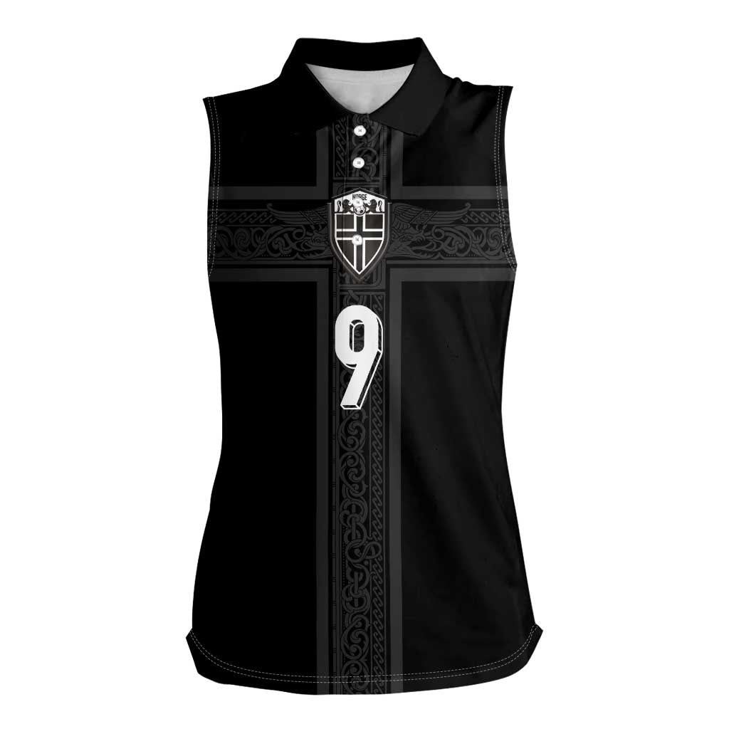 Custom Norway Football Women Sleeveless Polo Shirt Cross Nordic Knot Pattern