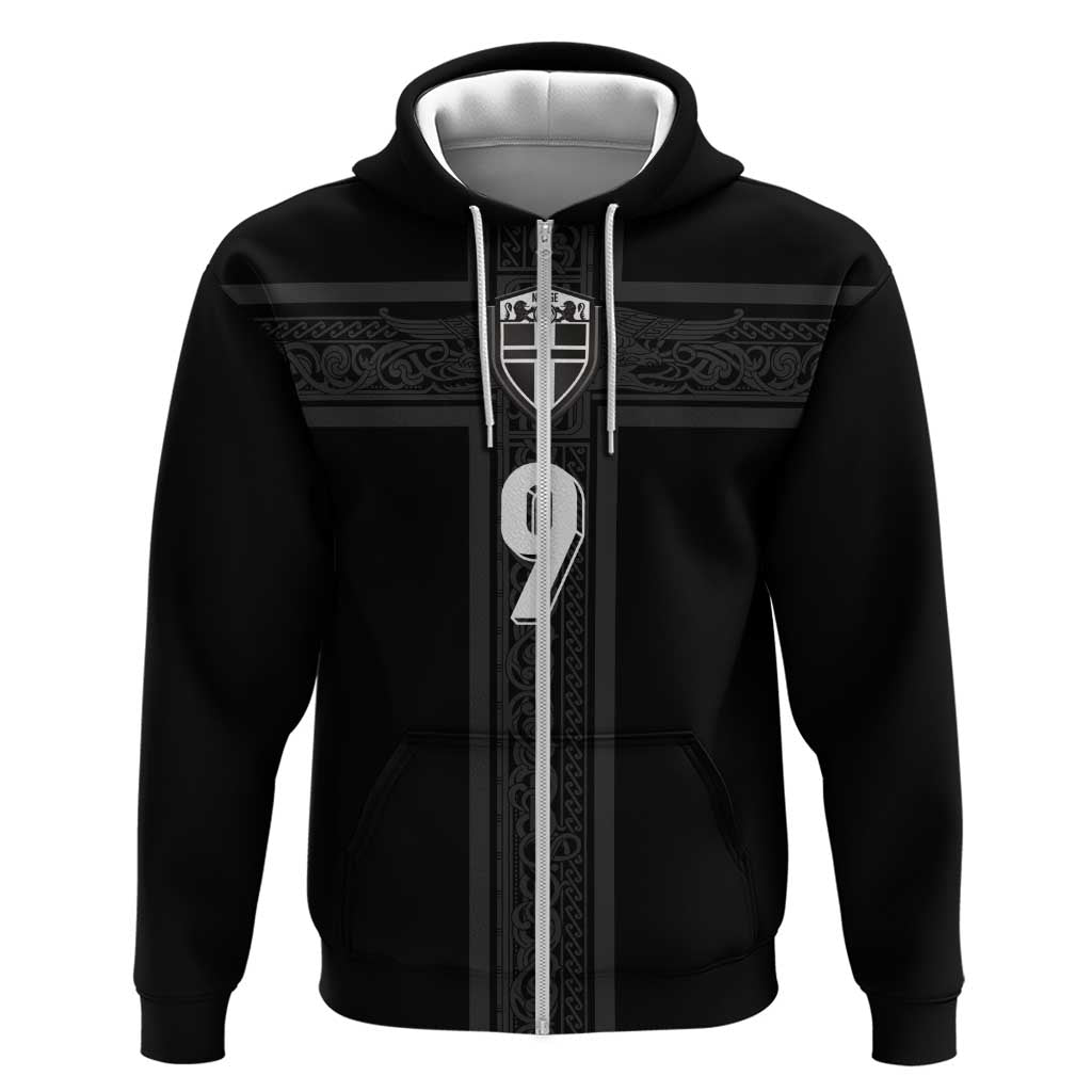 Custom Norway Football Zip Hoodie Cross Nordic Knot Pattern