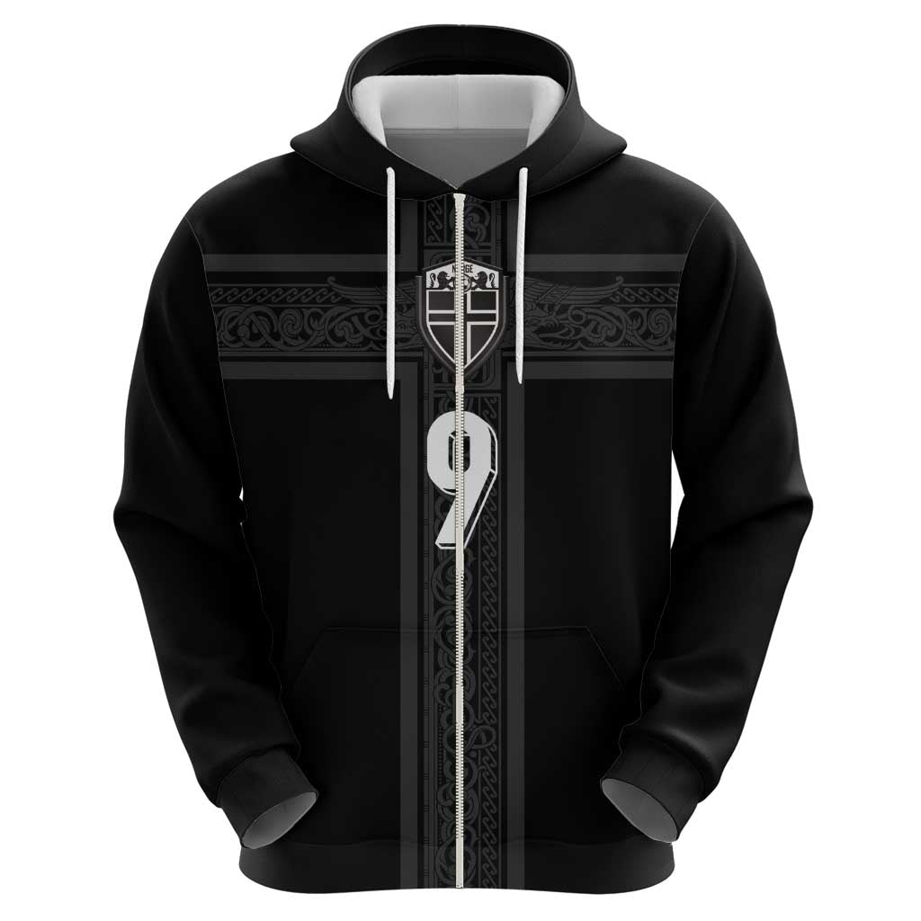 Custom Norway Football Zip Hoodie Cross Nordic Knot Pattern