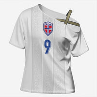 Custom Norway Football Cross Shoulder Shirt Nordic Knot Pattern