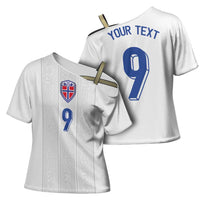 Custom Norway Football Cross Shoulder Shirt Nordic Knot Pattern