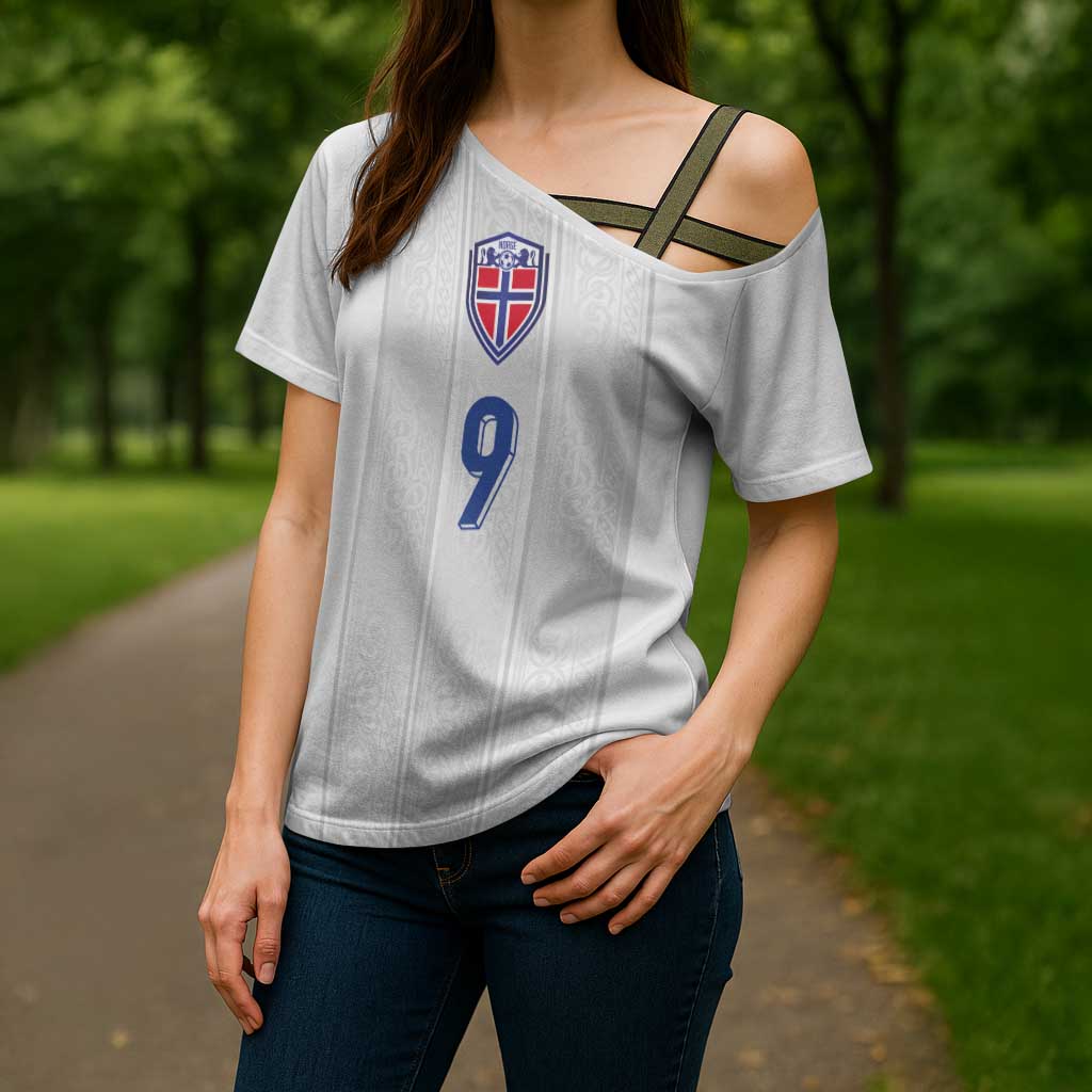 Custom Norway Football Cross Shoulder Shirt Nordic Knot Pattern