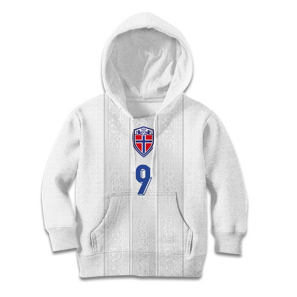 Custom Norway Football Kid Hoodie Nordic Knot Pattern