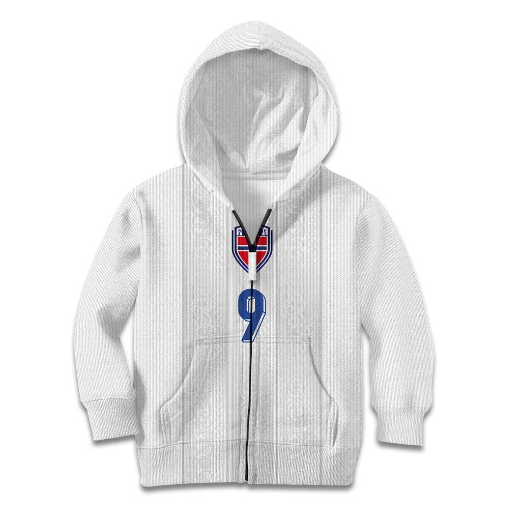 Custom Norway Football Kid Hoodie Nordic Knot Pattern