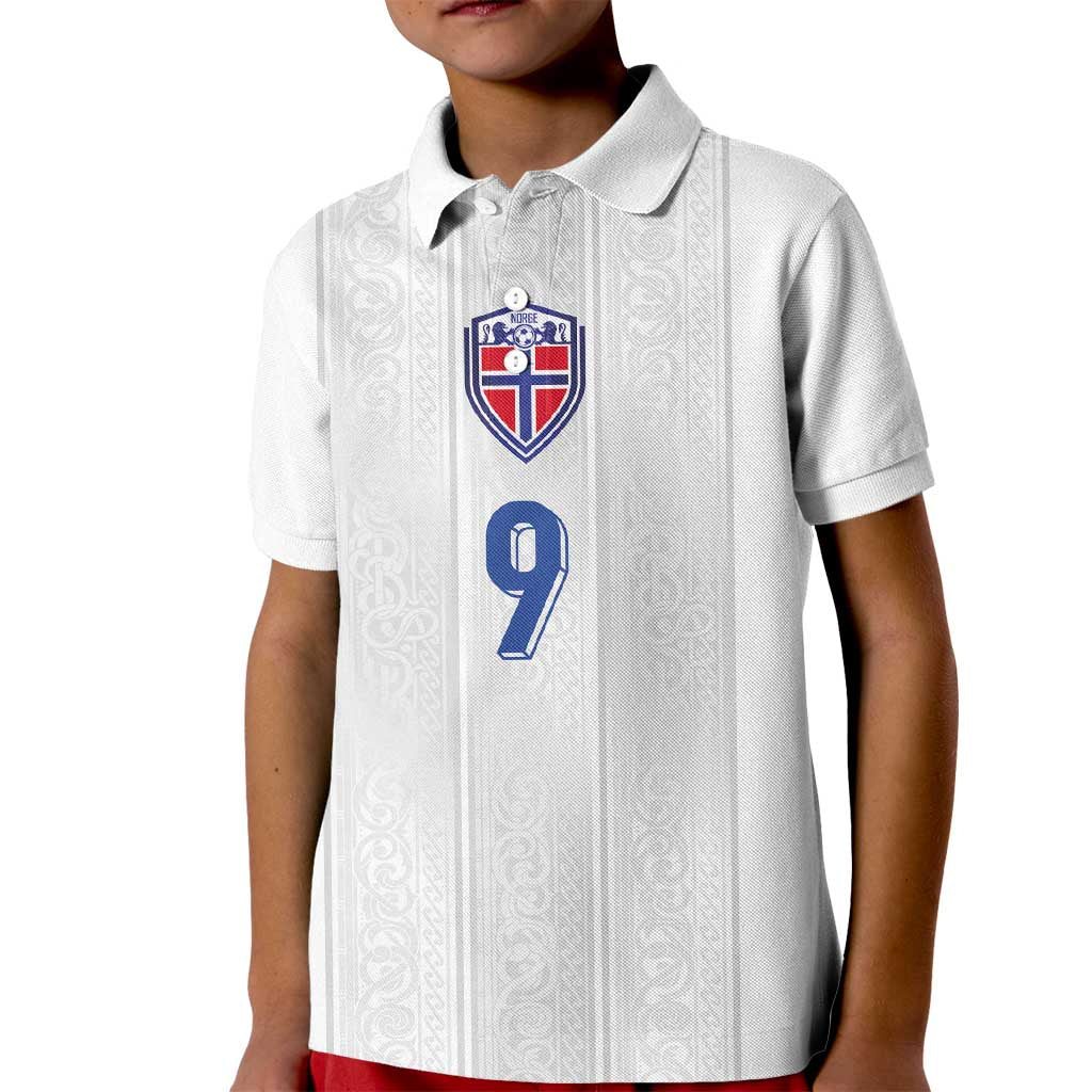 Custom Norway Football Kid Polo Shirt Nordic Knot Pattern