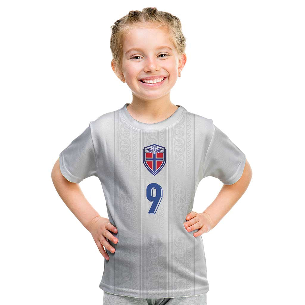 Custom Norway Football Kid T Shirt Nordic Knot Pattern
